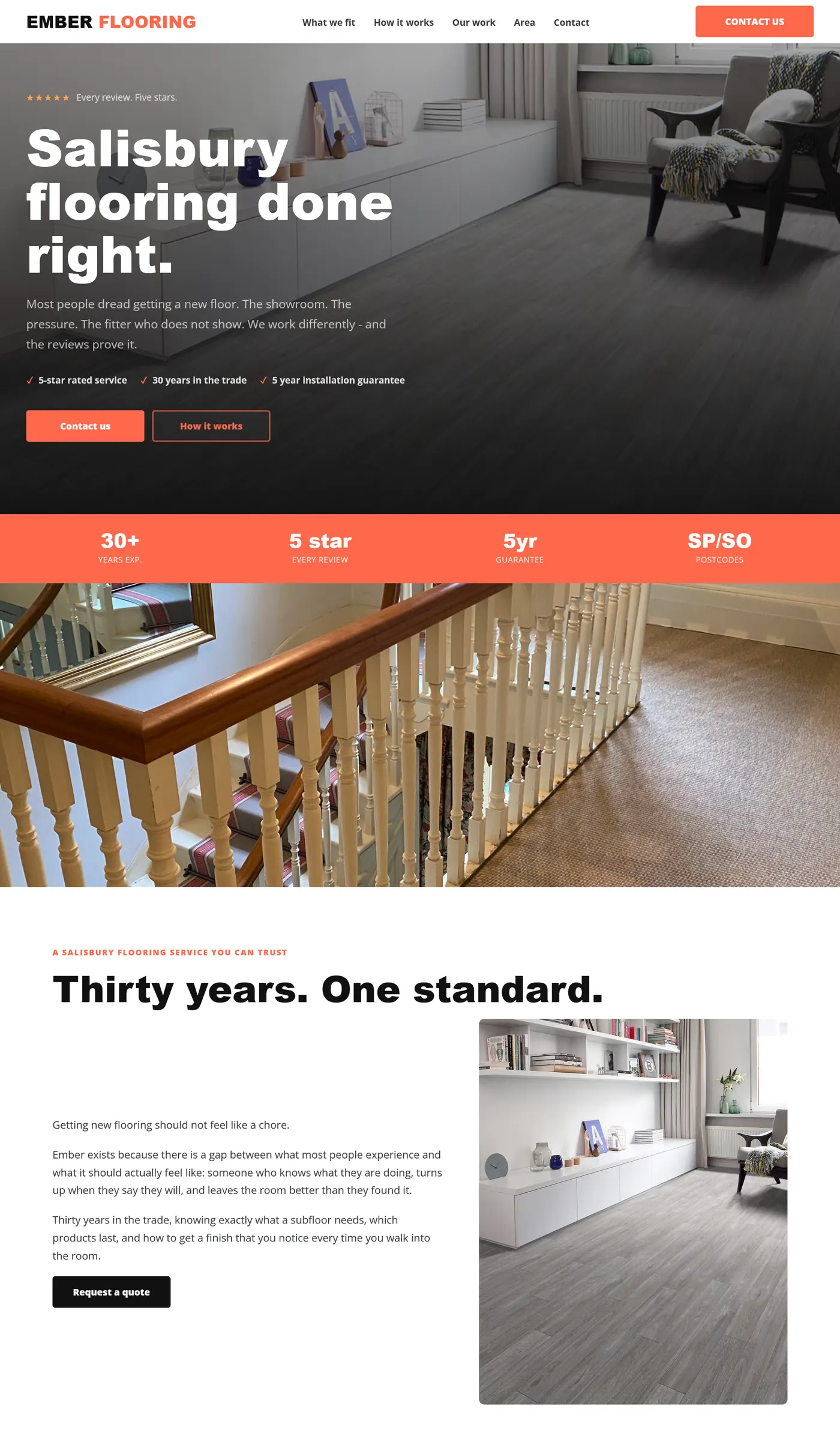 Ember Flooring lead generation website